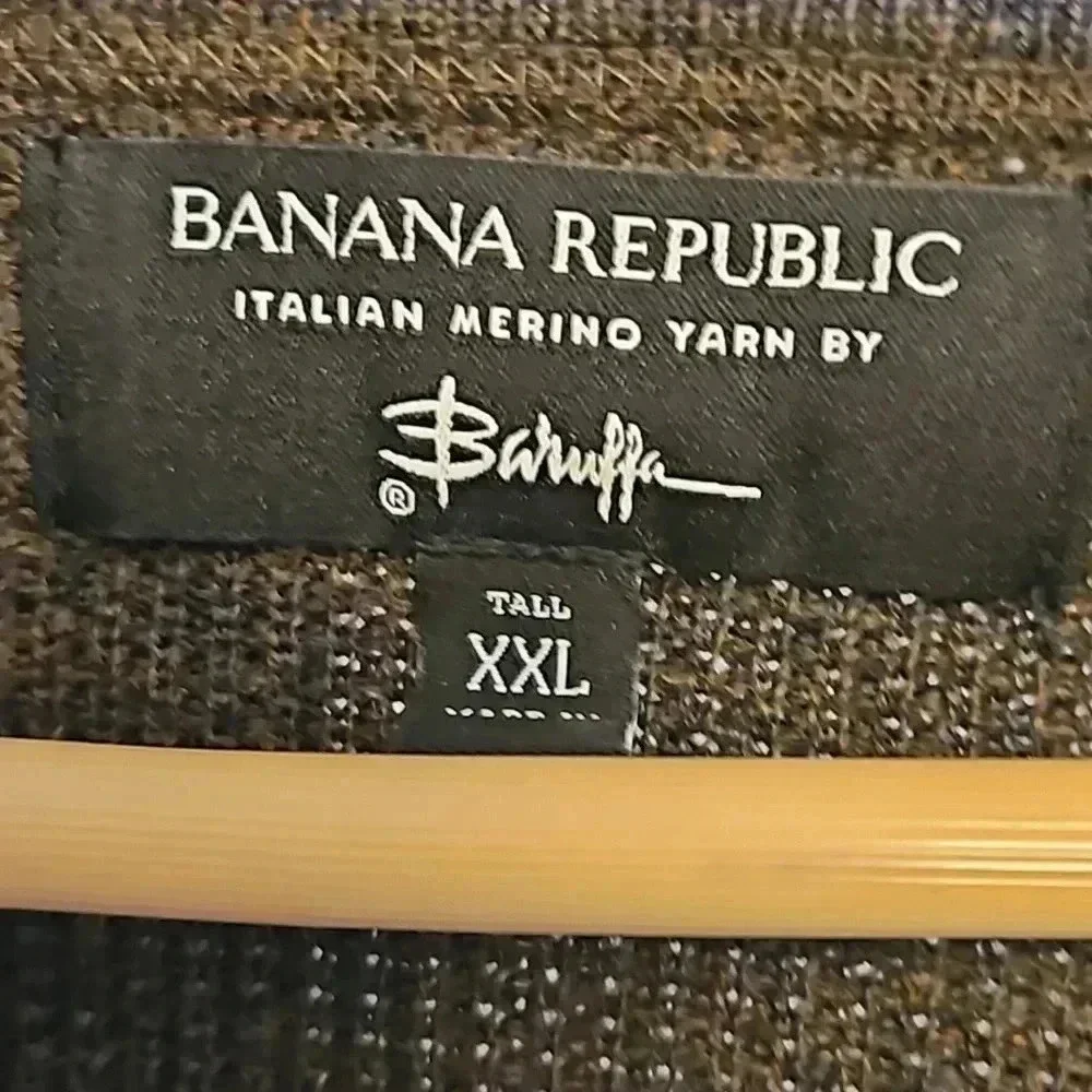 Rare Banana Republic Italian Merino Yarn by Baruffa XXL Tall Henley